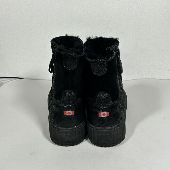 Pajar Connie Waterproof Boots Size 7 7.5 Black Leather Sheepskin Mid Calf Zip - Picture 4 of 8